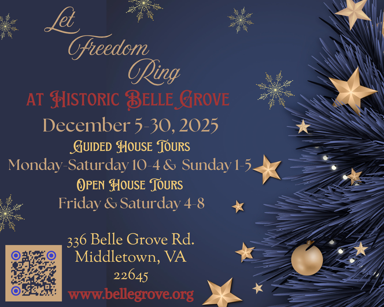 "Let Freedom Ring" Holiday Decorations at Belle Grove Plantation